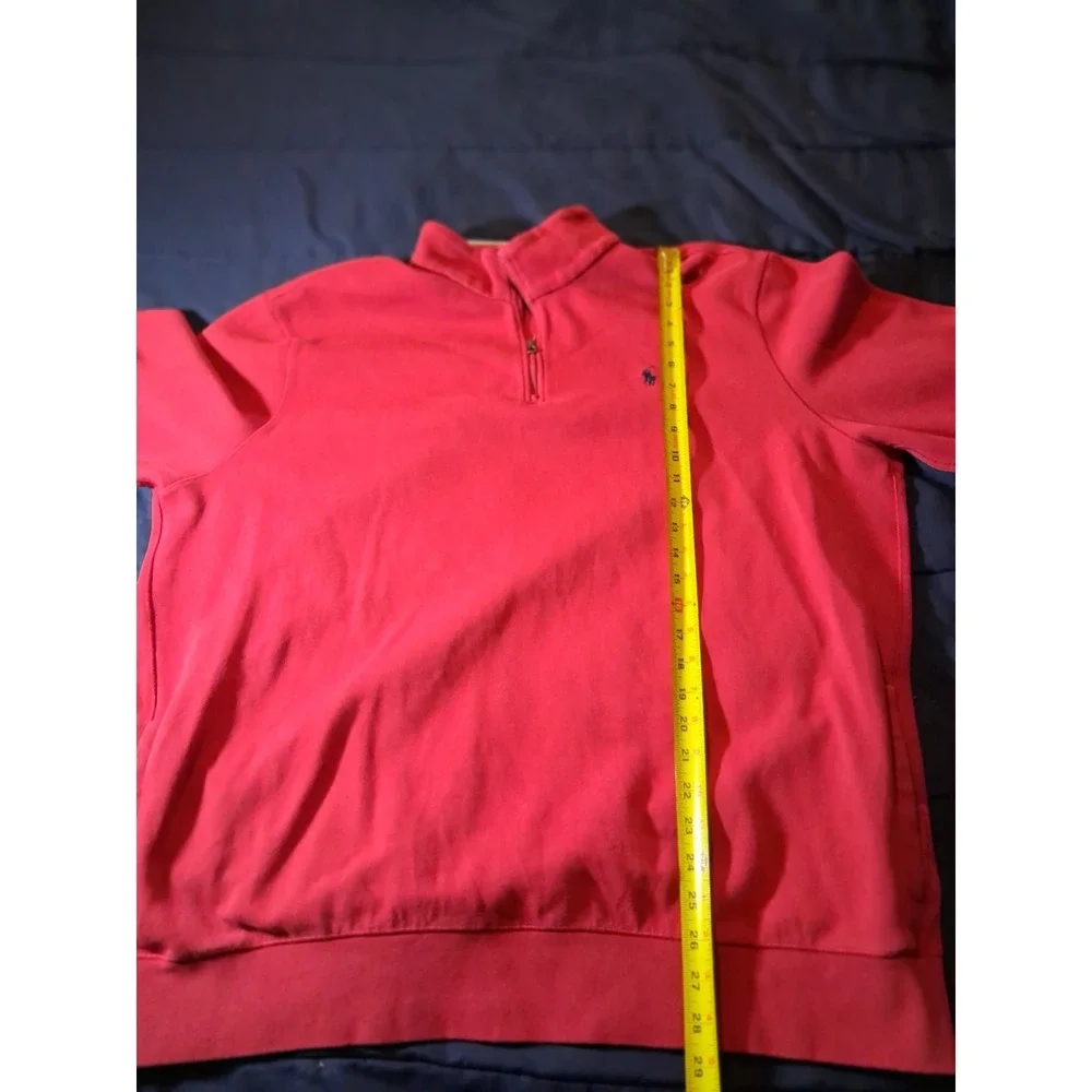 Polo‎ Ralph Lauren Men's 2X Red Long Sleeve 1/4 Zip Sweater W/ Black Pony